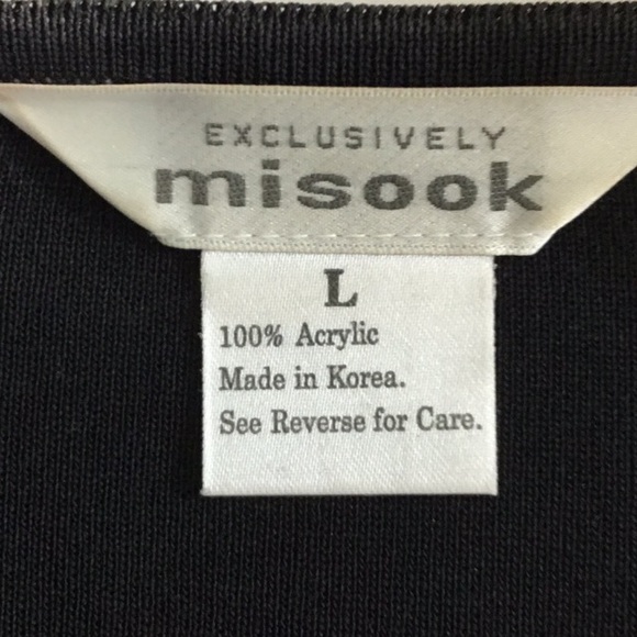Misook Zip Black White Cardigan Jacket Large - Picture 5 of 8